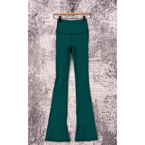 New Tiger Friday Dance Leggings XS Womens Green Flare Ribbed Full Length Adult